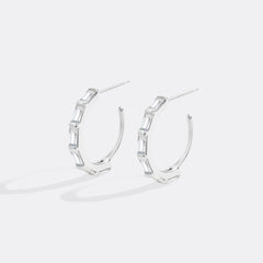 Baguette Diamond Hoop Earrings