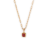 Baguette Birthstone Necklace