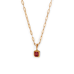 Baguette Birthstone Necklace