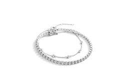 Bezel Set Bracelet and Tennis Bracelet Bundle