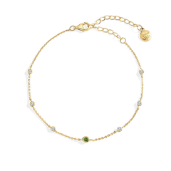 August Birthstone Station Bracelet