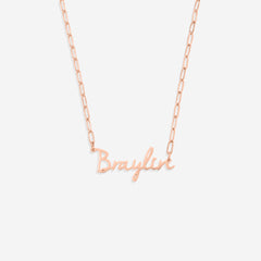 Fairy Name Necklace with Paperclip Chain