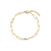 Dainty Birthstone Baguette Paperclip Bracelet