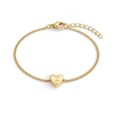 Dainty Initial Heart Bracelet
