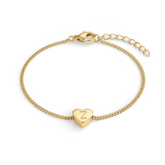 Dainty Initial Heart Bracelet