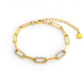 Dainty Pave Paperclip Chain Bracelet