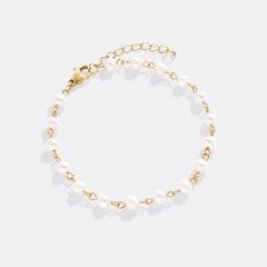 Dainty Pearl Station Bracelet