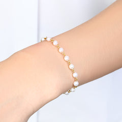 Dainty Pearl Station Bracelet