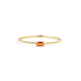 Dainty Baguette Birthstone Stacking Ring