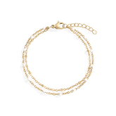 Dainty Double Chain Beaded Bracelet