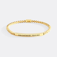 God Is Within Her - Psalm 46:5 Beaded Inspire Bracelet
