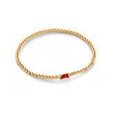 Gold Beaded Birthstone Bracelet
