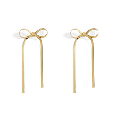 Herringbone Bow Earrings