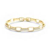 Interlinked Diamond Paperclip Bracelet