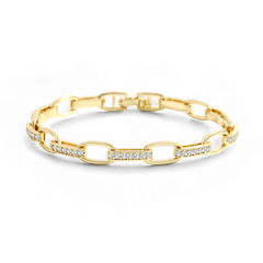 Interlinked Diamond Paperclip Bracelet