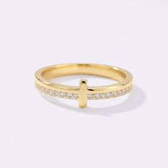 Let God Be In Control Golden Cross Ring