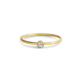 Minimalist Bezel-Set April Birthstone Stacking Band