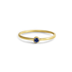 Minimalist Bezel-Set September Birthstone Stacking Band