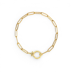 Mint Paperclip Textured Bracelet