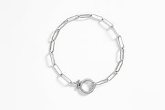 Mint Paperclip Textured Bracelet