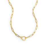 Mint Paperclip Textured Necklace