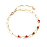 Paperclip Bracelet with Gemstone Accents