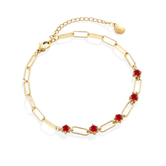 Paperclip Bracelet with Gemstone Accents
