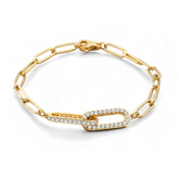 Pave Paperclip Chain Bracelet