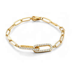 Pave Paperclip Chain Bracelet