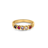 Personalized Wave Birthstones Ring