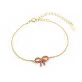 Pink Pave Bow Bracelet