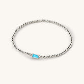 Sterling Silver Beaded Birthstone Bracelet