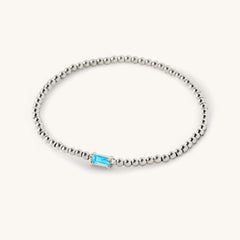 Sterling Silver Beaded Birthstone Bracelet
