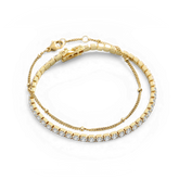 Tennis Bracelet and Satellite Chain Bracelet Bundle