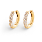 The Pavé Huggie Hoop Earrings
