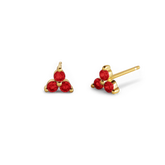 Trinity Birthstone Stud Earrings