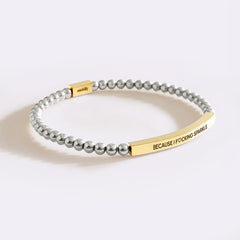 Because I F♡cking Sparkle Gold Beaded Inspire Bracelet