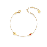 Dainty Initial and Birthstone Bracelet