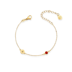 Dainty Initial and Birthstone Bracelet