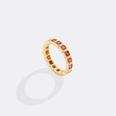 Emerald Cut Birthstone Eternity Ring