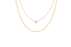 Classic Bezel Necklace and Petal Chain Set