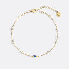 September Birthstone Station Bracelet
