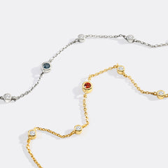 June Birthstone Station Bracelet