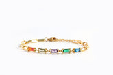 Baguette Birthstone Paperclip Bracelet