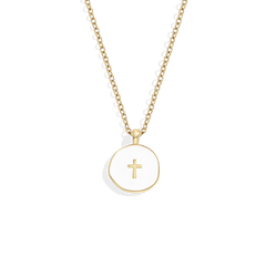 Minimalist Enamel Cross Pendant