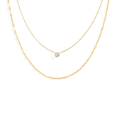 Classic Bezel Necklace and Petal Chain Set