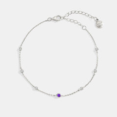 February Birthstone Station Bracelet