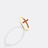 Birthstone Cross Ring