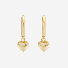 Dainty Heart Hoop Earrings