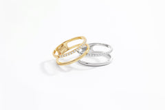 Double Band Pave Ring